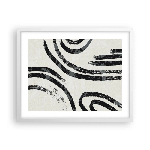 Plakat i hvid ramme - Halvt stoppet - 50x40 cm