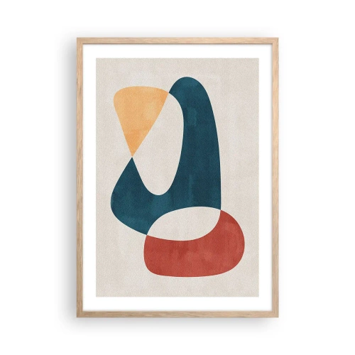 Plakat i ramme af lyst egetræ - Påvirkninger og metamorfoser - 50x70 cm
