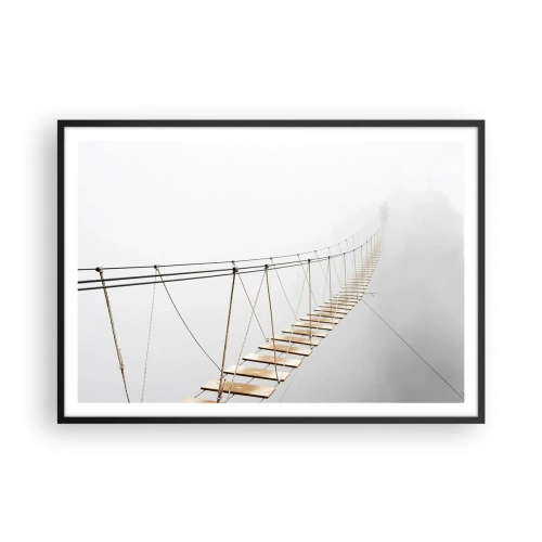 Plakat i sort ramme - Hvor vil det føre dig hen? - 100x70 cm