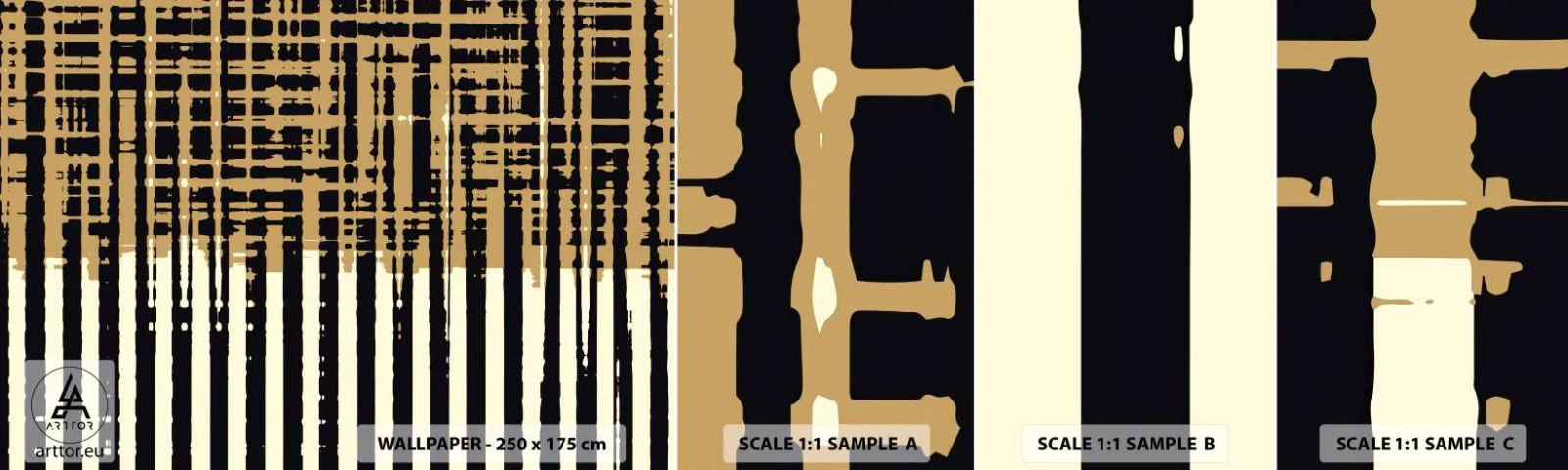 Prøve Fototapet Selvklæbende Deluxe Sticker - Arkitektonisk abstraktion - Abstraktion, Stykke, Linjer - 100x30 cm