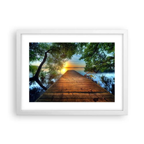 Plakat i hvid ramme - Tag dig god tid, sæt dig ned - 40x30 cm