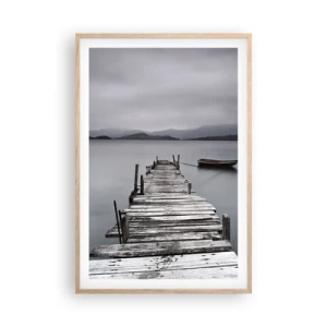 Plakat i ramme af lyst egetræ - Du kan tage af sted i morgen - 61x91 cm