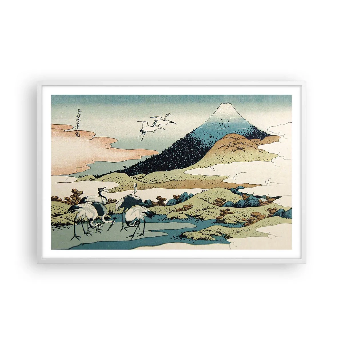 Plakat i hvid ramme - I japansk ånd - 91x61 cm