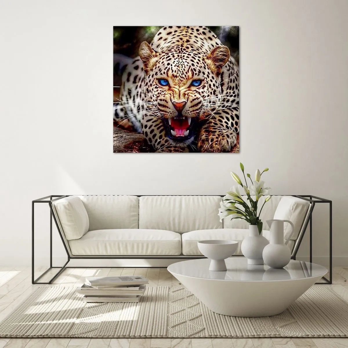 Billede på glas - Vrede skader ikke skønhed - 40x40 cm