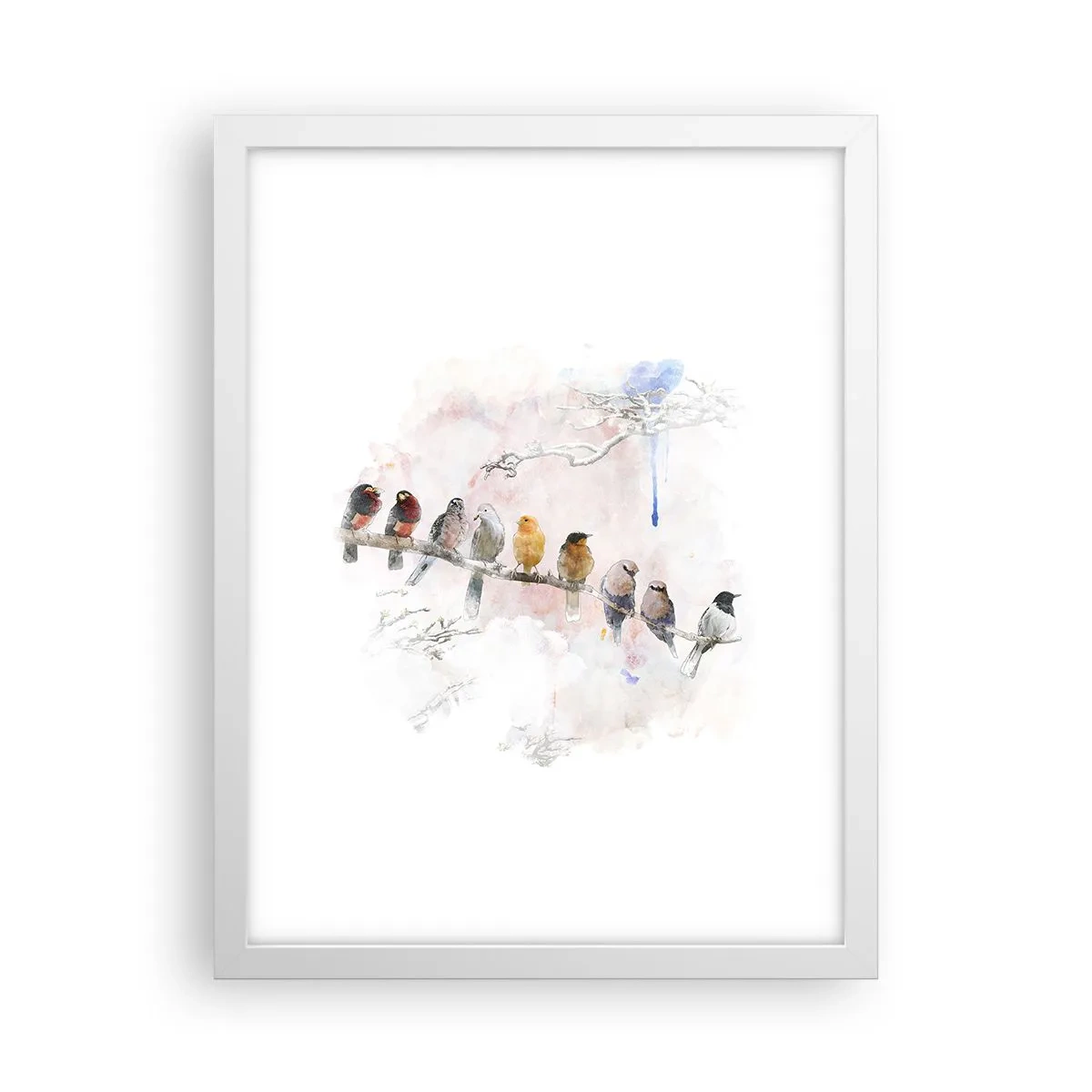 Plakat i hvid ramme - Møde med vinger - 30x40 cm