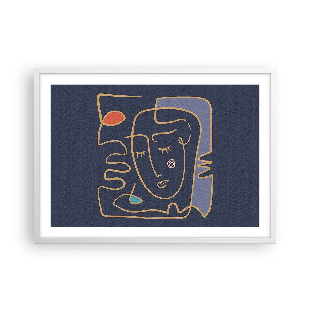 Plakat i hvid ramme - I drømmerier - 70x50 cm