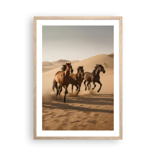 Plakat i ramme af lyst egetræ - Fri som vinden - 50x70 cm