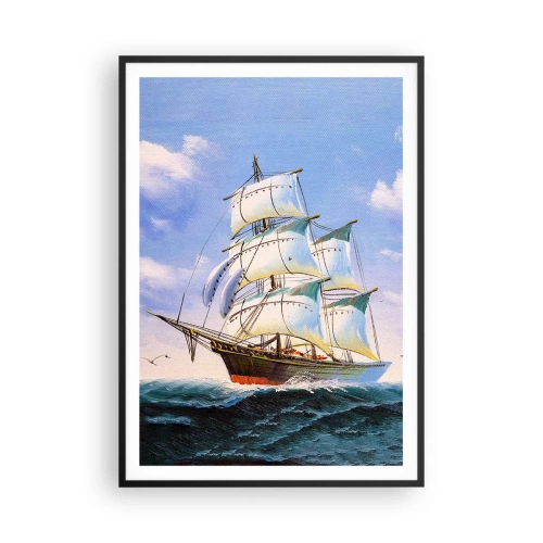 Plakat i sort ramme - Stolt med vinden - 70x100 cm