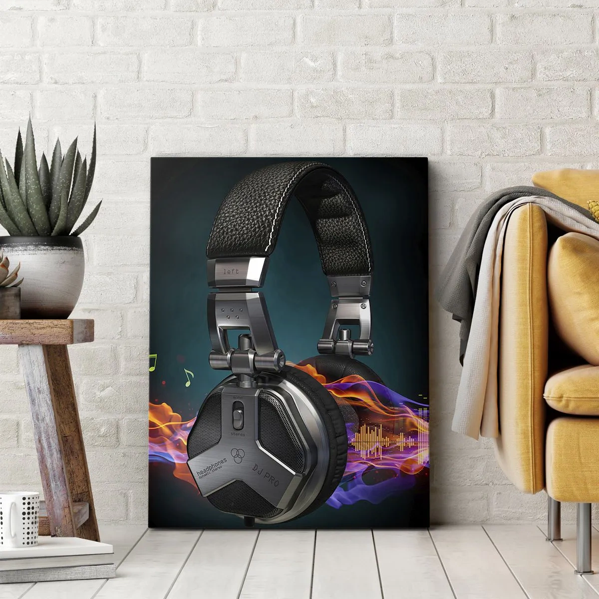 Lærredstryk - Billede på lærred - I musikkens varme - 45x80 cm
