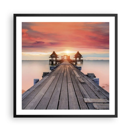 Plakat i sort ramme - Fra vest til øst - 60x60 cm