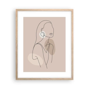 Plakat i ramme af lyst egetræ - Et ikon for pigelivet - 40x50 cm