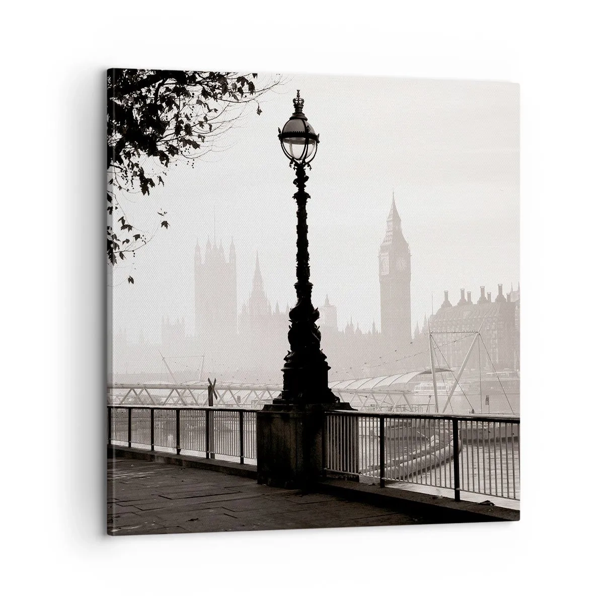 Lærredstryk - Billede på lærred - London morgen - 60x60 cm