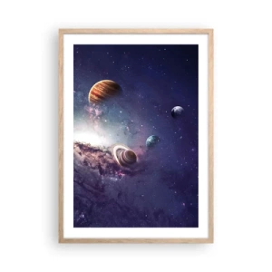 Plakat i ramme af lyst egetræ - Systemet med soldans - 50x70 cm