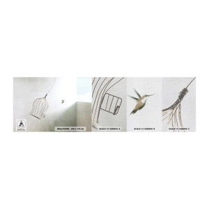 Prøve Fototapet Premium Canvas - I sit elementet - Abstraktion, Fugl, Fuglebur - 100x30 cm