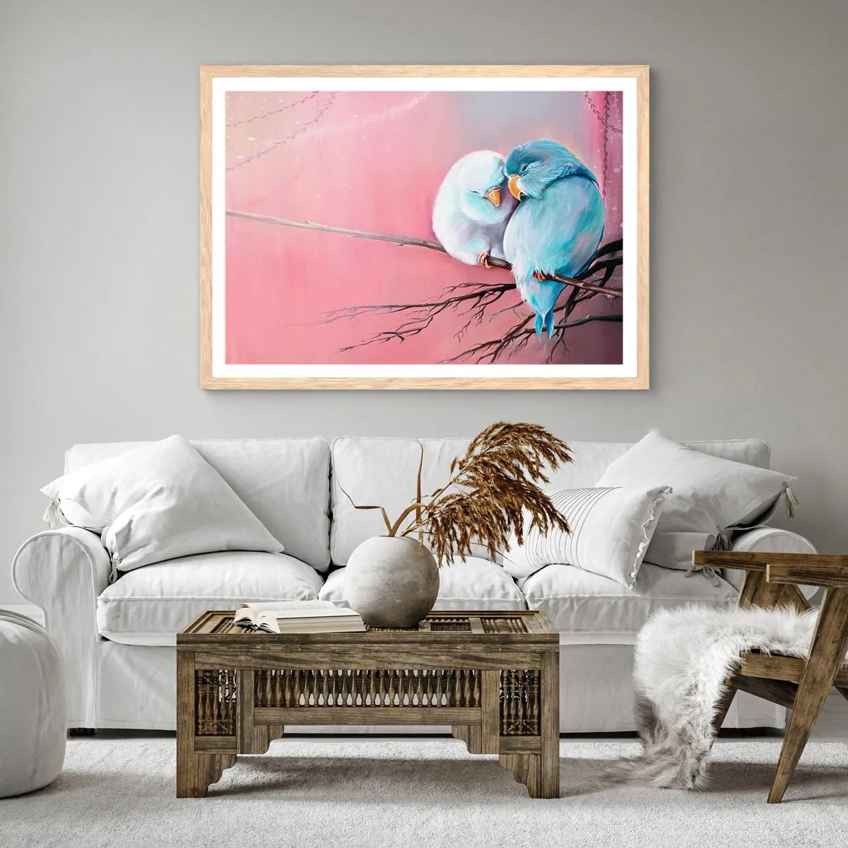 Plakat i ramme af lyst egetræ - Hvad er der at tilføje?.... - 91x61 cm