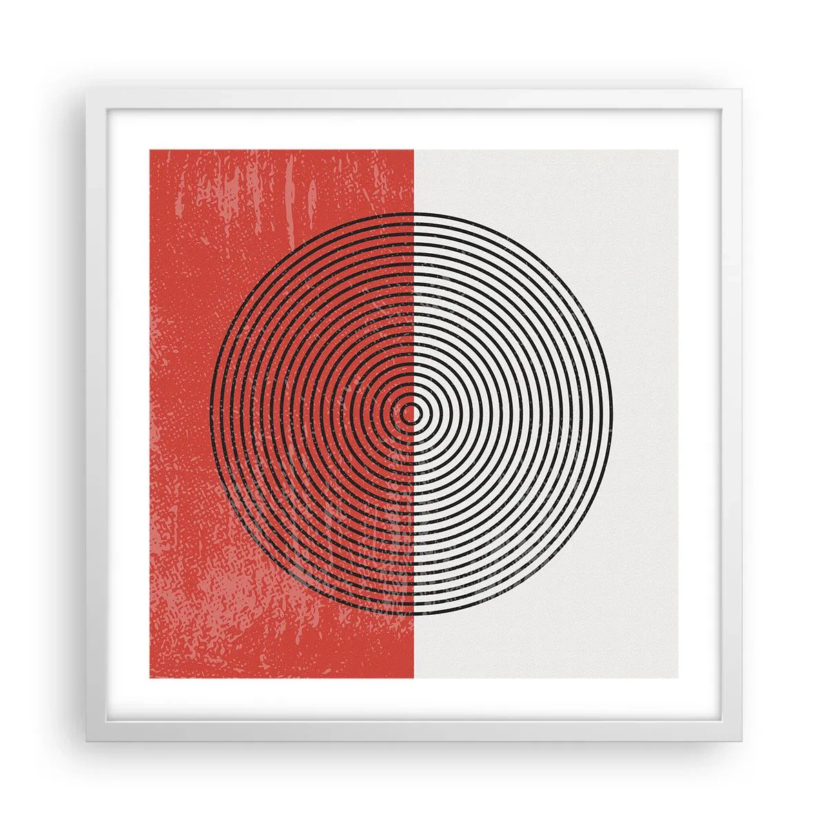 Plakat i hvid ramme - Lige til sagen - 50x50 cm