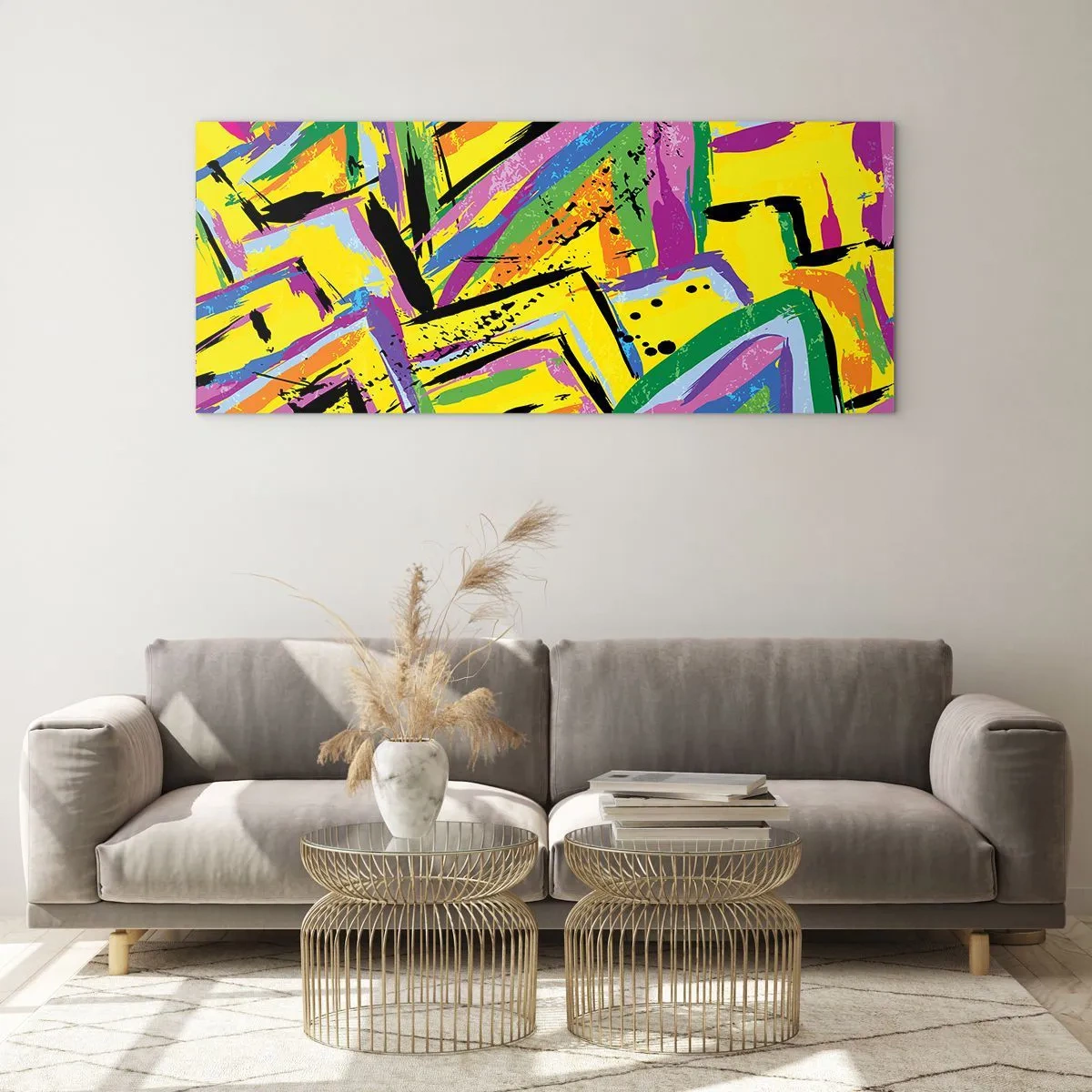 Billede på glas - Han råber af glæde - 120x50 cm