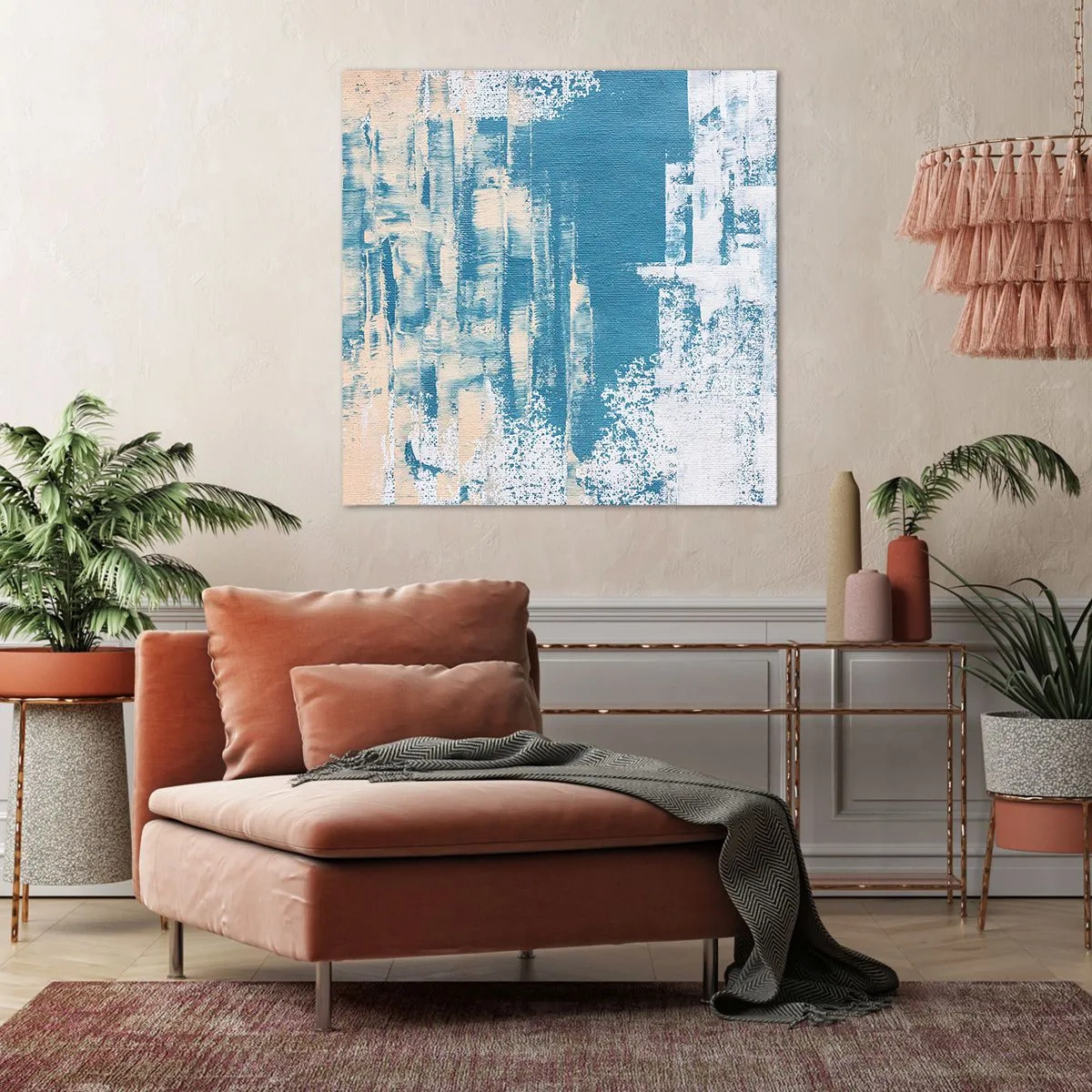 Lærredstryk - Billede på lærred - Gennem istappen - 70x70 cm