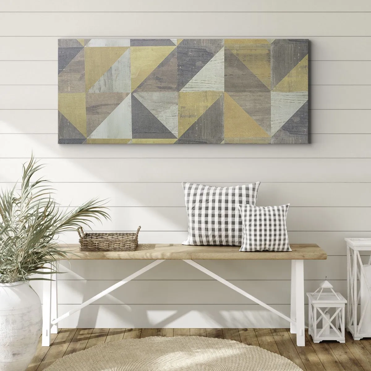 Lærredstryk - Billede på lærred - Ved trekantens vinkel - 160x50 cm