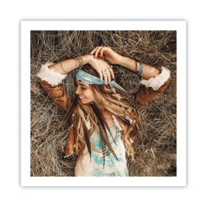 Plakat - På vej til kærlighedens sommer - 60x60 cm