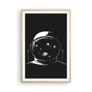 Plakat i ramme af lyst egetræ - Flot udsigt - 61x91 cm