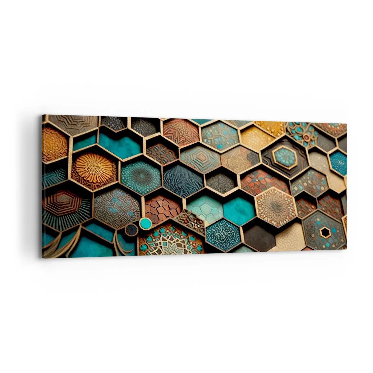 Lærredstryk - Billede på lærred - Arabiske ornamenter - en variation - 100x40 cm