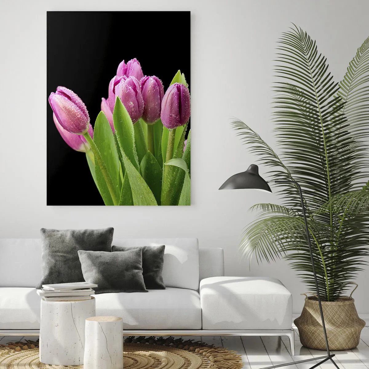Billede på glas - Forårets lilla glæde - 50x70 cm