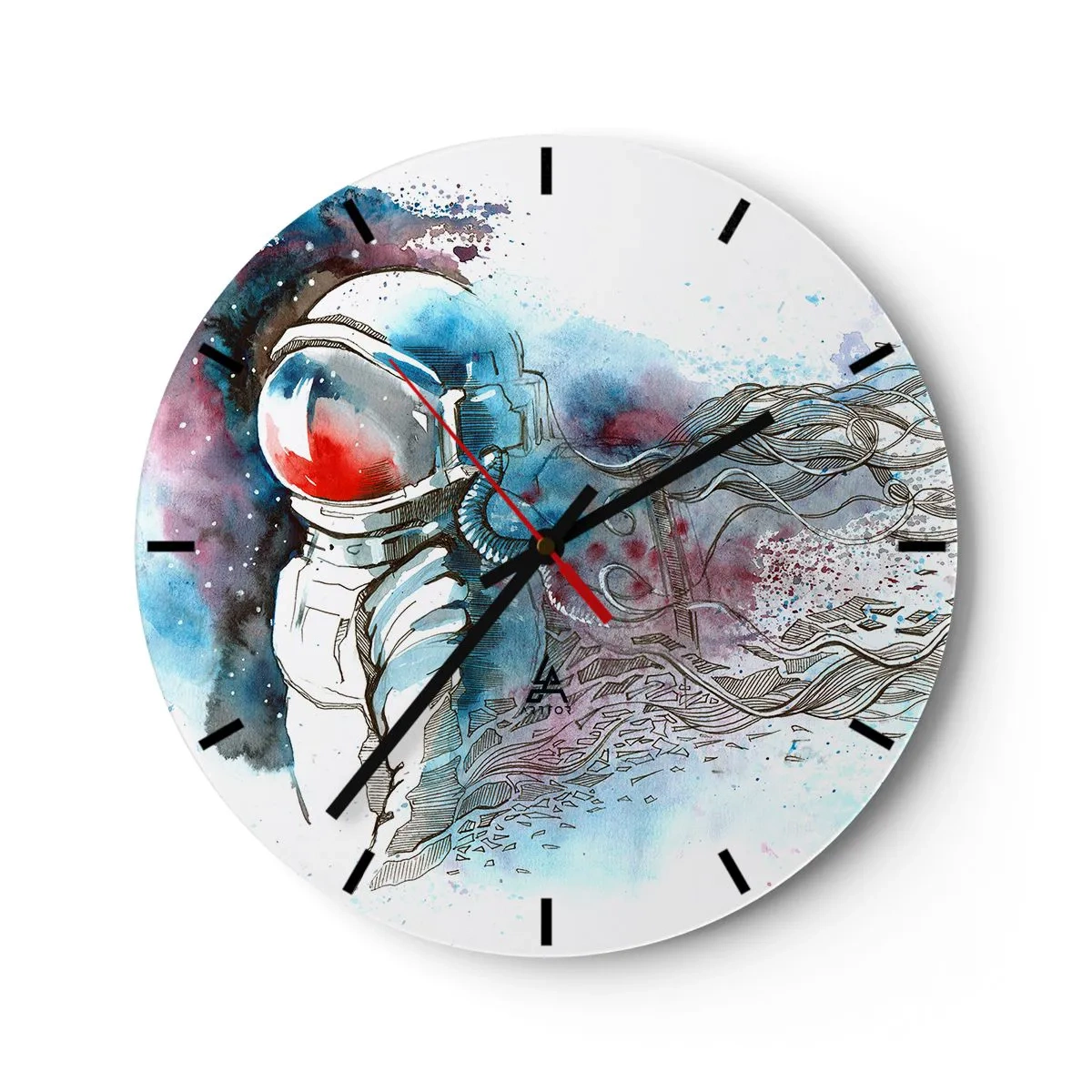 Vægur, Uret - Astronaut i rummet - 30x30cm - Alene med kosmos - Moderne vægdekoration til stue, køkken og soveværelse ARTTOR