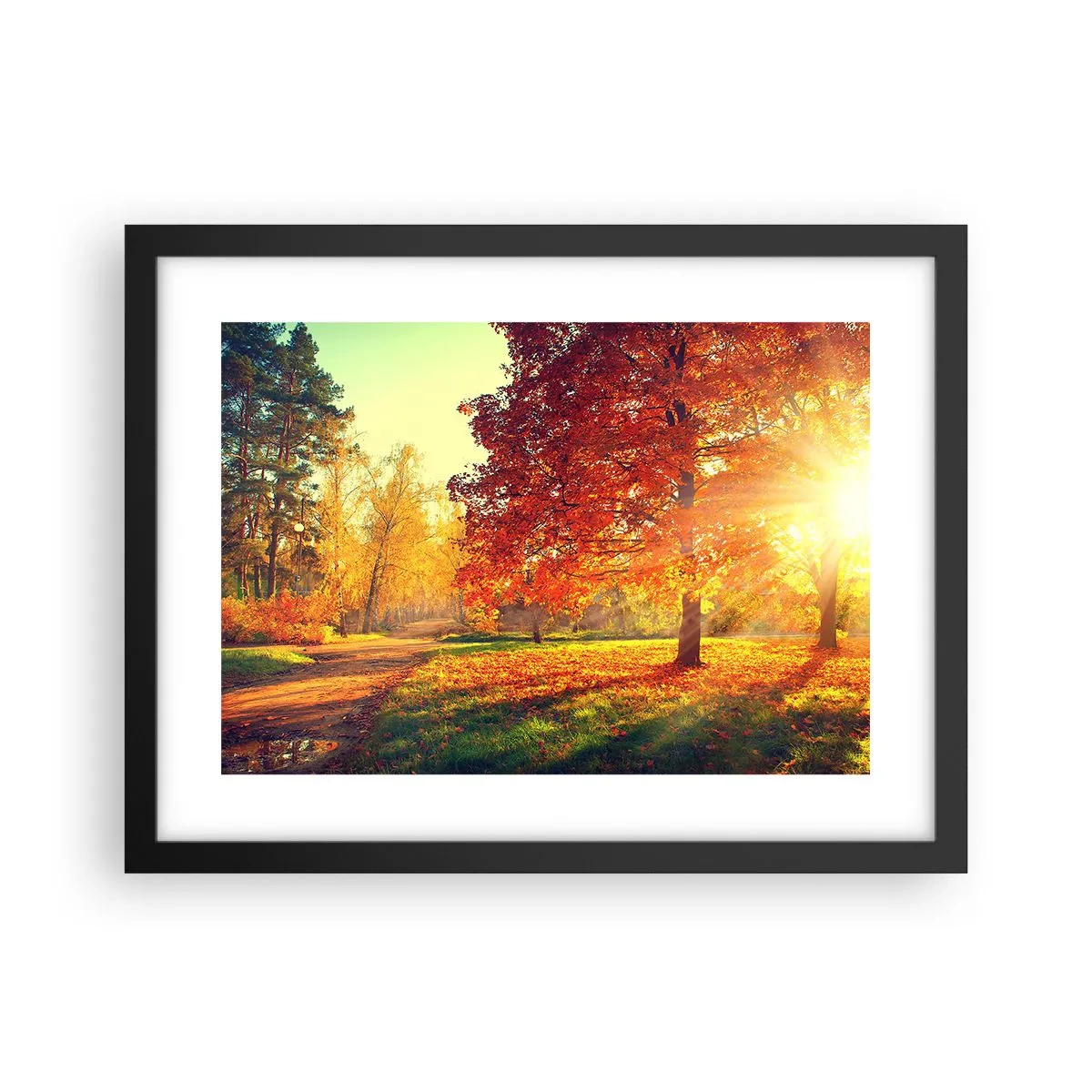 Plakat i sort ramme - Rød er smuk - 40x30 cm