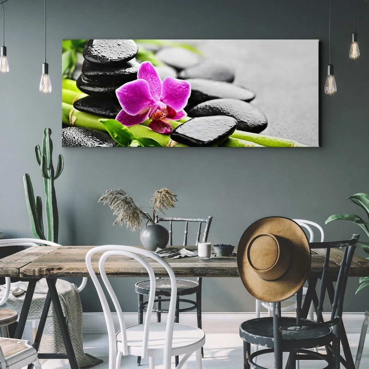 Lærredstryk - Billede på lærred - I en fredelig balance - 100x40 cm