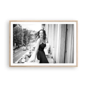 Plakat i ramme af lyst egetræ - Bestemt en pariser - 91x61 cm