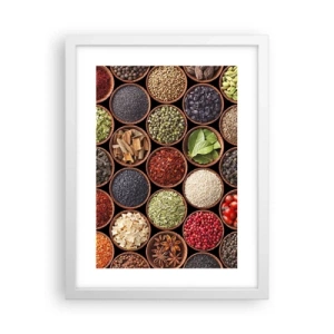 Plakat i hvid ramme - Alle verdens smage - 30x40 cm