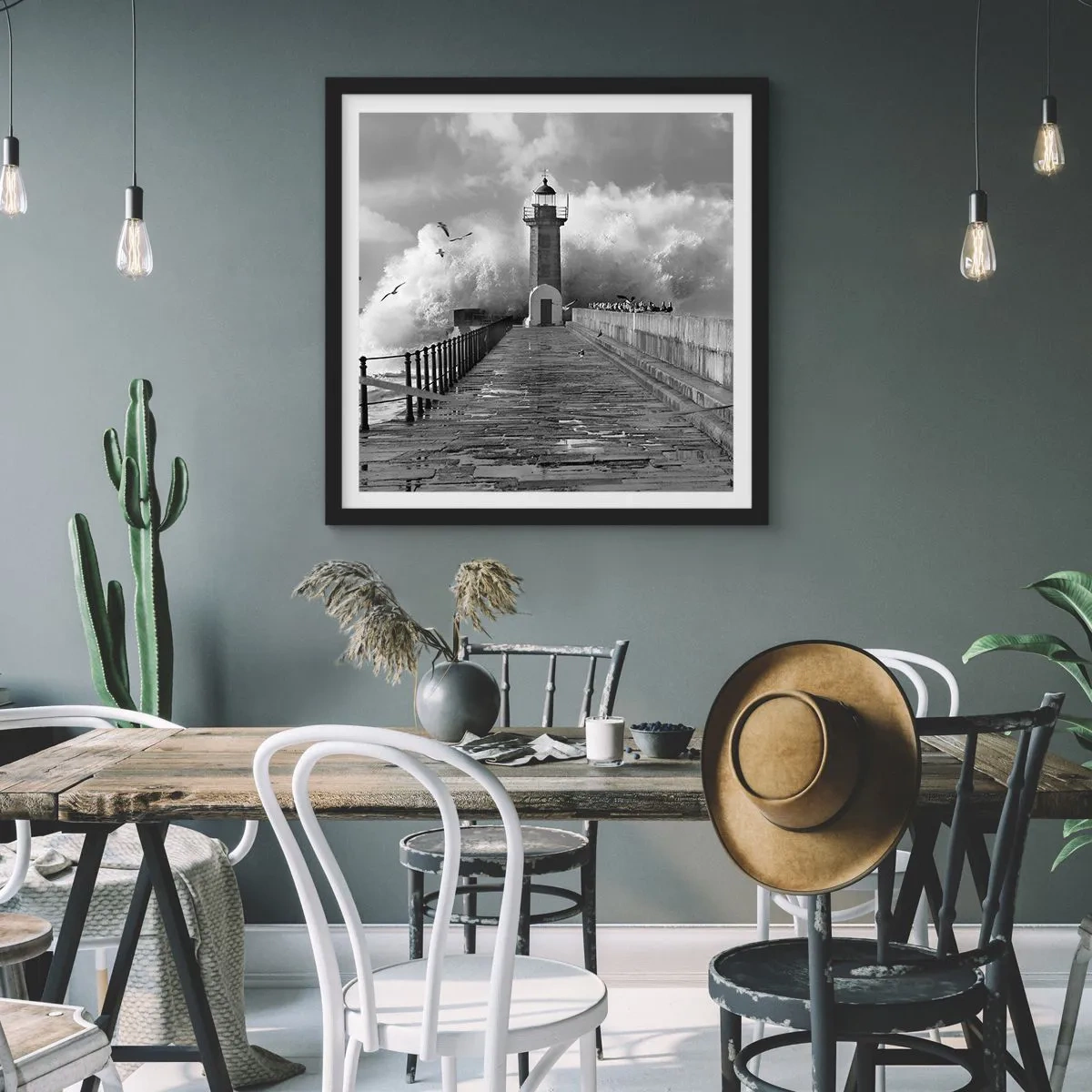 Plakat i sort ramme - Frygtløs  - 40x40 cm