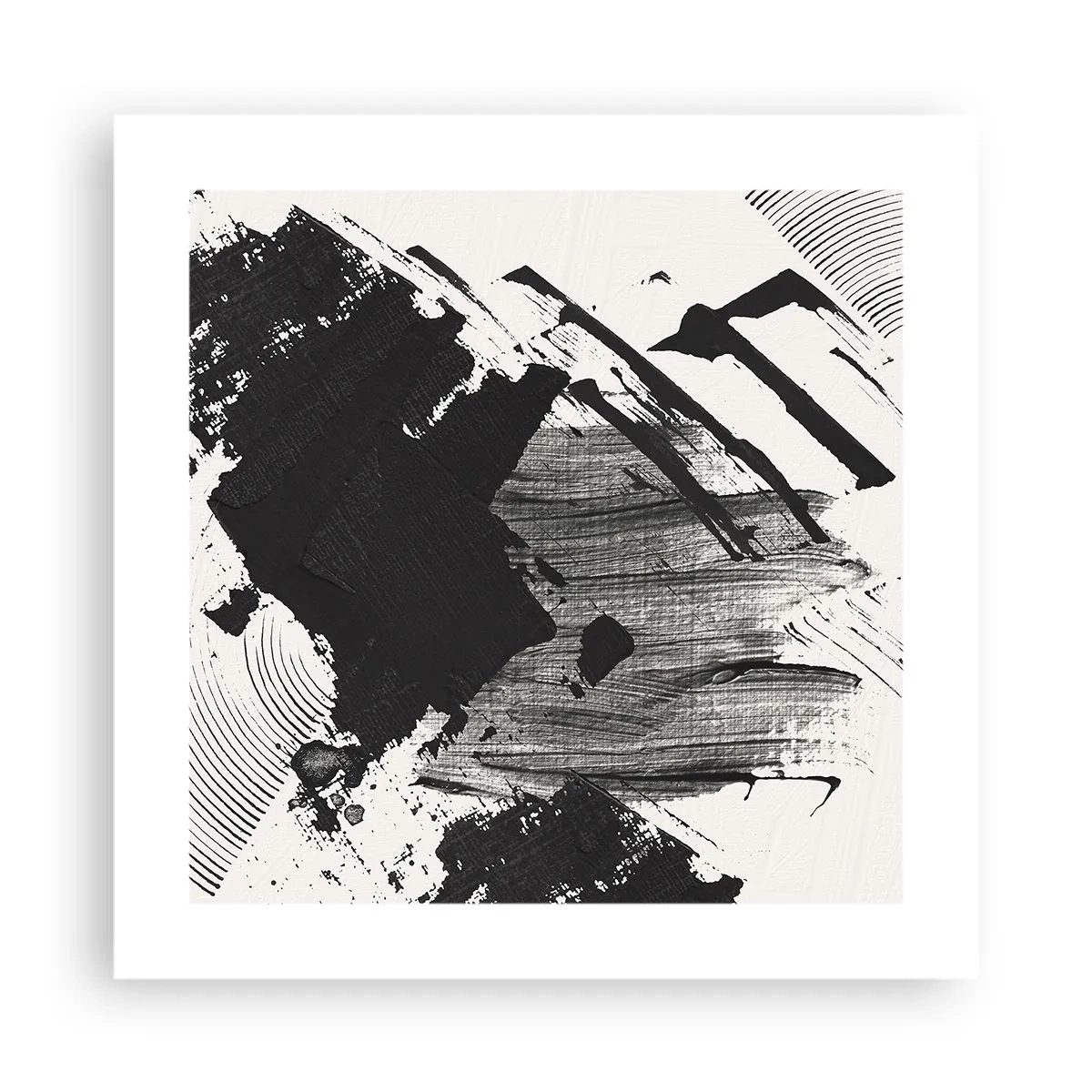 Plakat - Abstraktion - det sortes udtryk - 40x40 cm