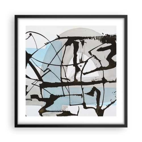 Plakat i sort ramme - Ikke desto mindre blå - 50x50 cm