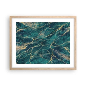 Plakat i ramme af lyst egetræ - Guldåre - 50x40 cm