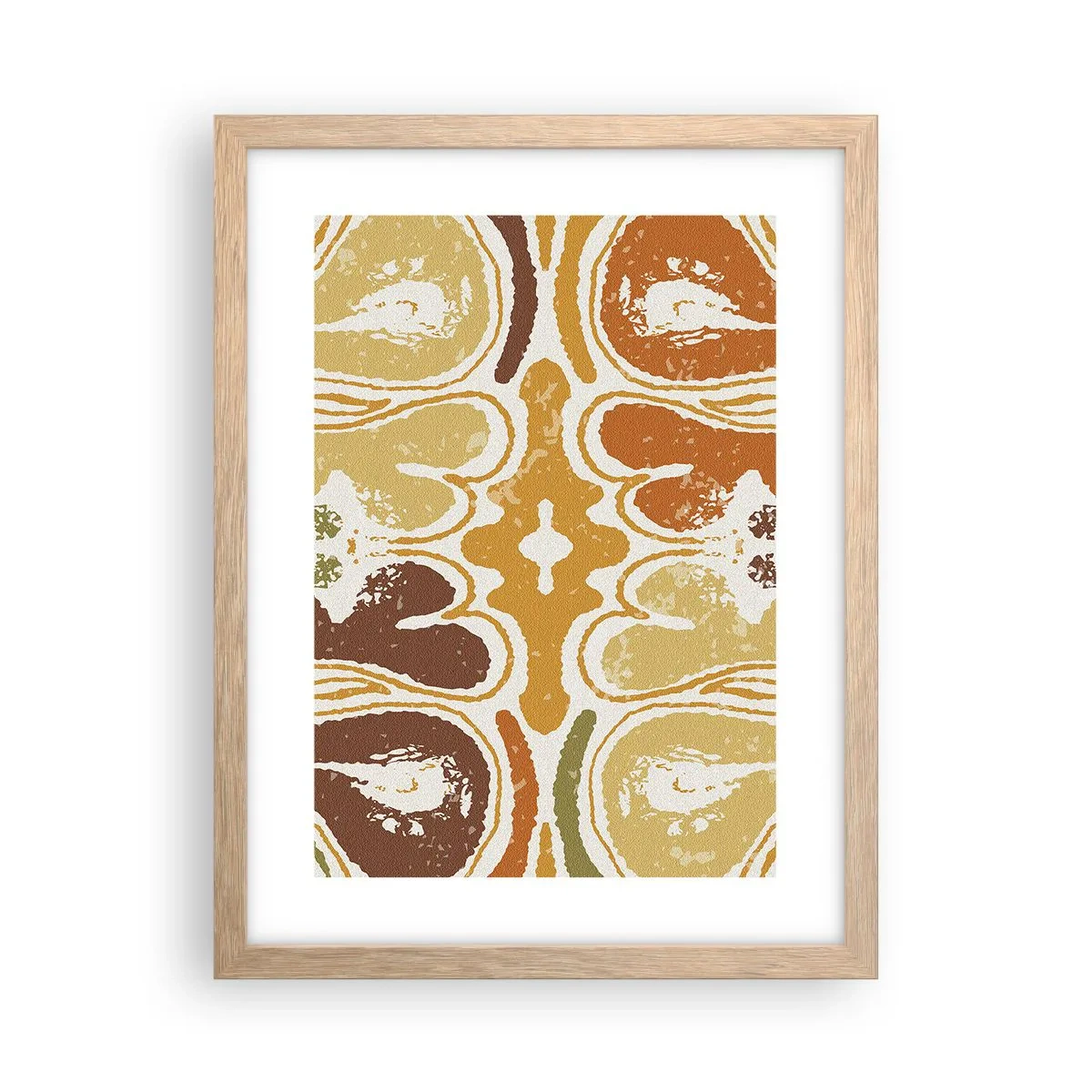 Plakat i ramme af lyst egetræ - Sentimental abstraktion - 30x40 cm