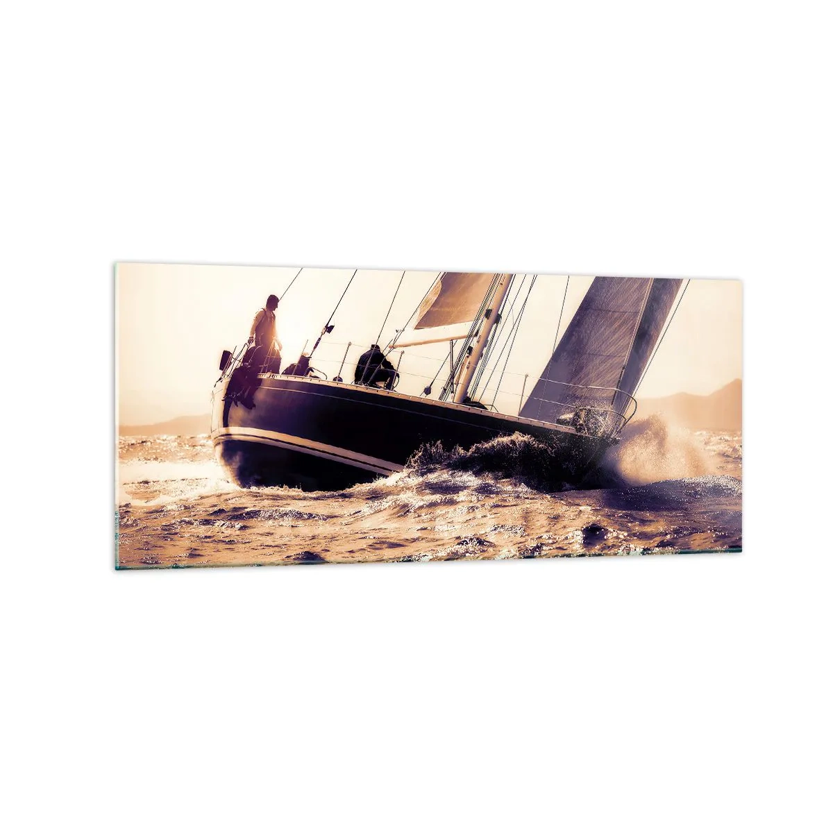 Billede på glas - Sejl, sømand - 120x50 cm