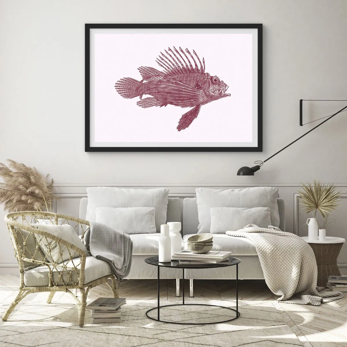 Plakat i sort ramme - En beboer i eksotiske farvande - 70x50 cm