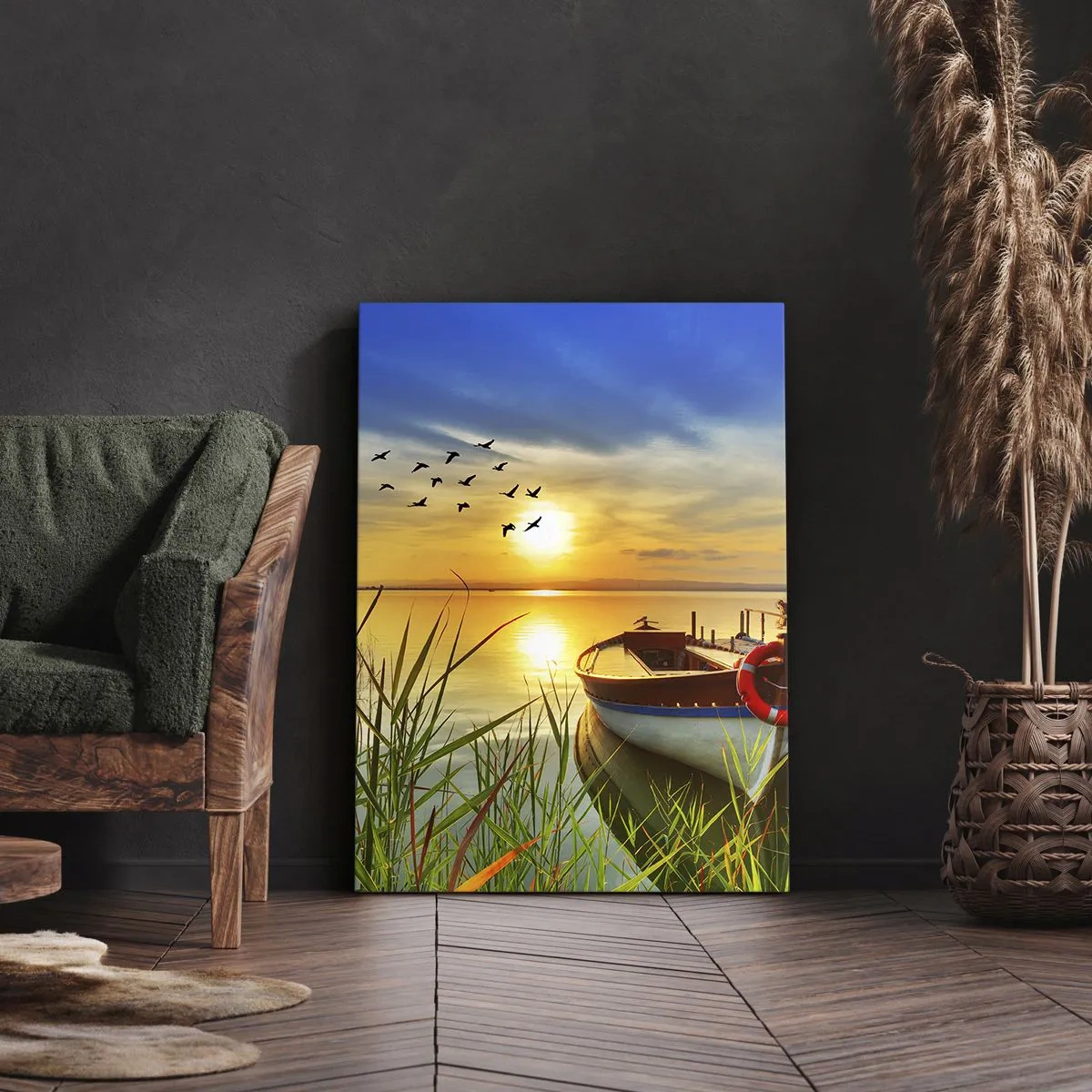 Lærredstryk - Billede på lærred - Skarverne er allerede på vej væk - 50x70 cm