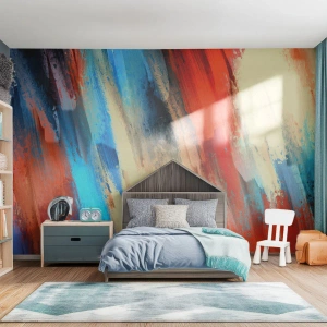 Fototapet Selvklæbende Deluxe Sticker - En kaskade af farver - Abstraktion, Stykke, Moderne mønster - 350x256 cm