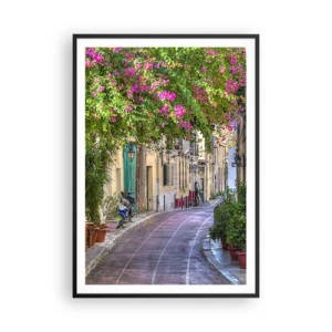 Plakat i sort ramme - En blomstrende gyde - 70x100 cm
