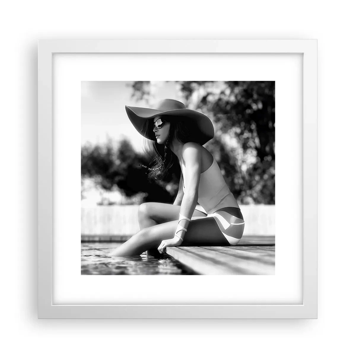 Plakat i hvid ramme - Sommerdrøm - 30x30 cm