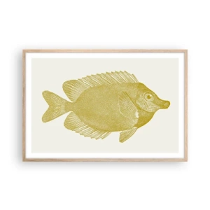 Plakat i ramme af lyst egetræ - Fisk og det er det - 91x61 cm