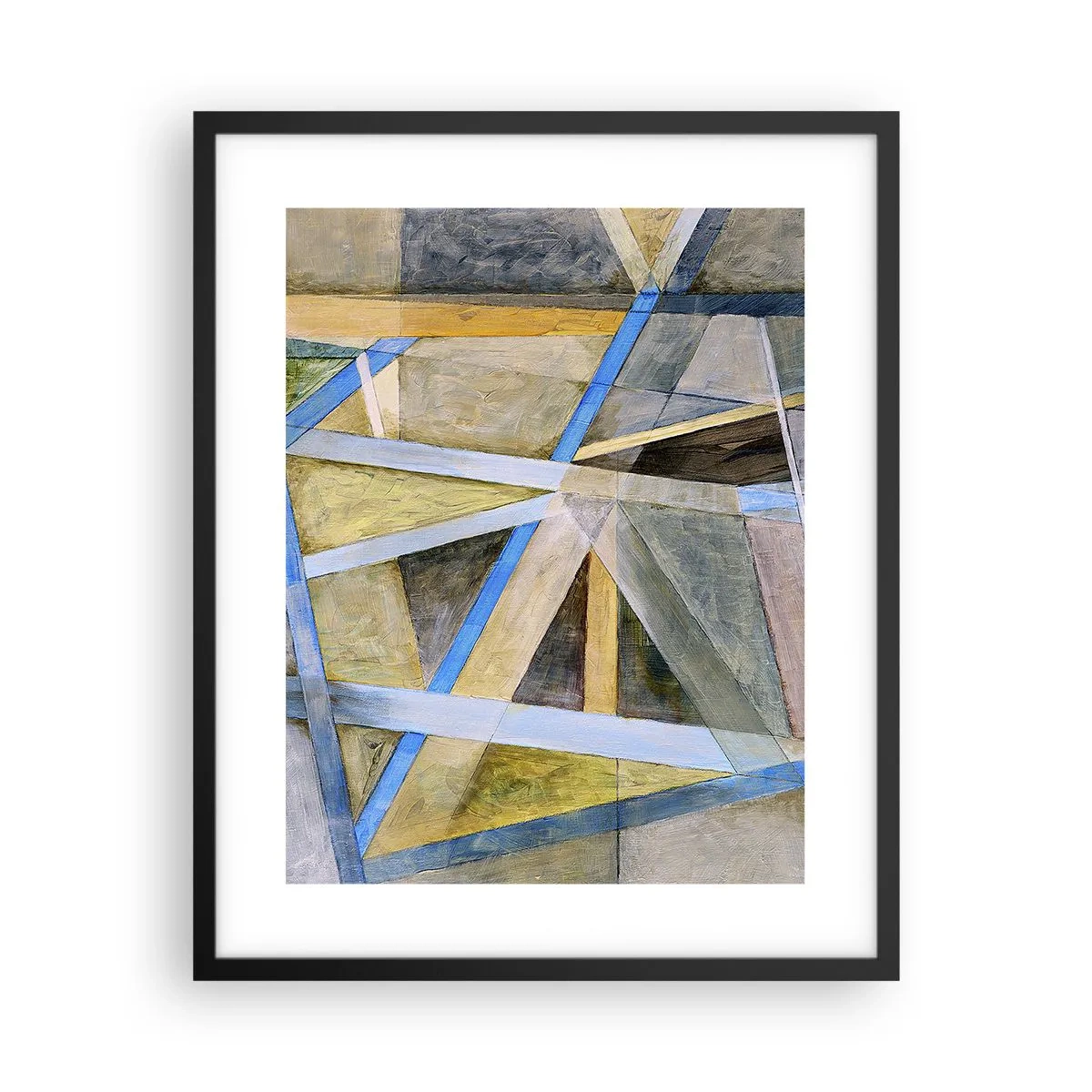 Plakat i sort ramme - Lige eller skråt? - 40x50 cm