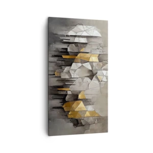 Lærredstryk - Billede på lærred - Komposition lavet af is og lys - 45x80 cm