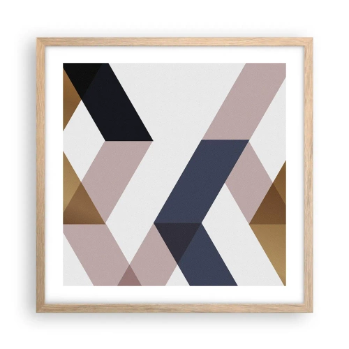 Plakat i ramme af lyst egetræ - Planer og vinkler - 50x50 cm