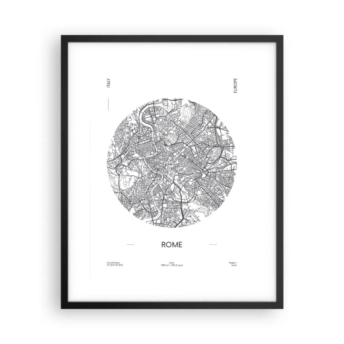 Plakat i sort ramme - Anatomi af Rom - 40x50 cm