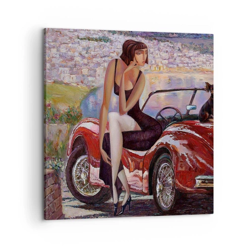 Lærredstryk - Billede på lærred - Sommer? Kun på Riviera - 60x60 cm