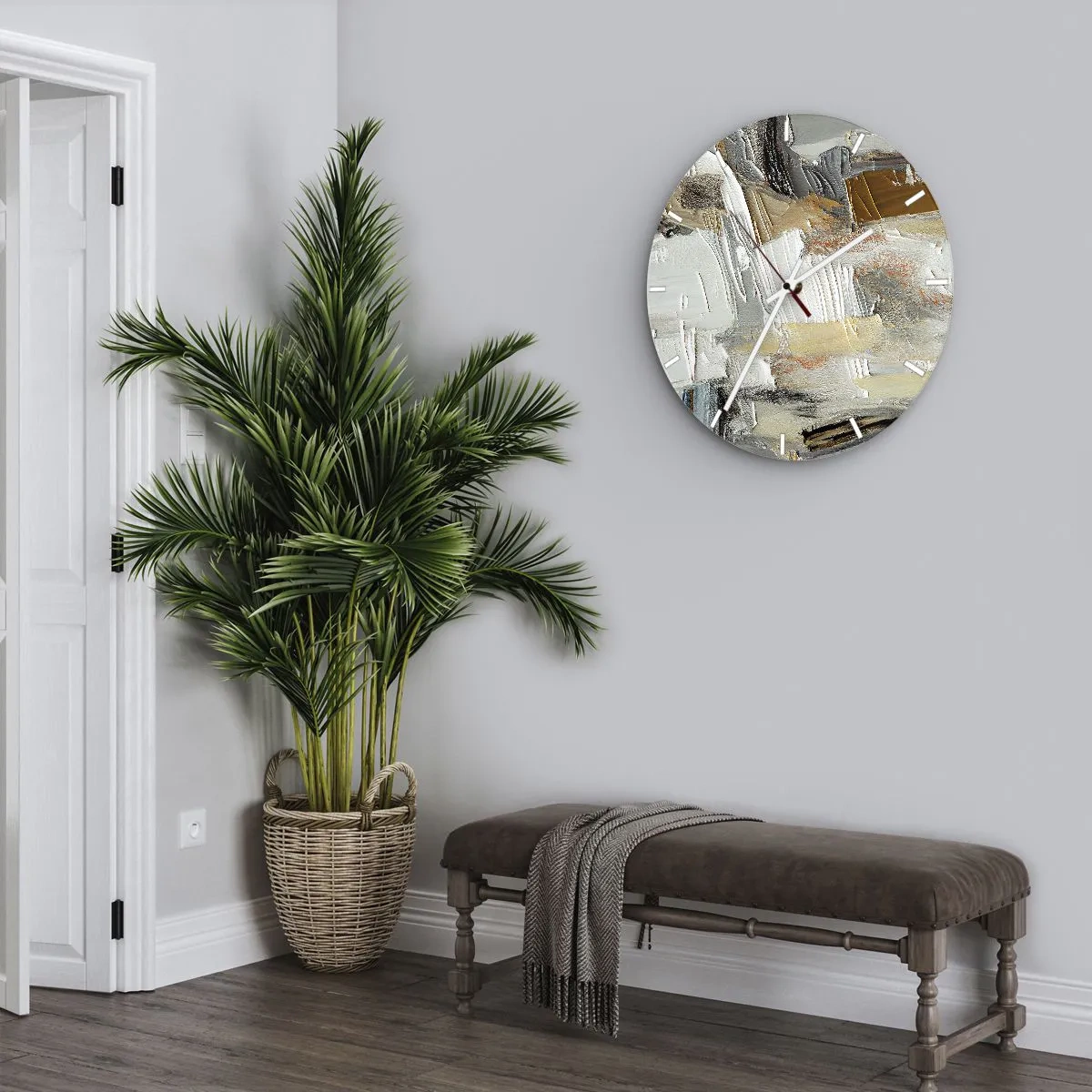 Vægur, Uret - Farverige lagdelinger - 30x30 cm